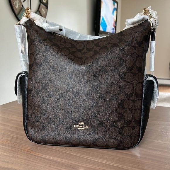 NWT $478 Coach NWT Pennie Shoulder/Crossbody Bag in Signature Canvas - Picture 4 of 14